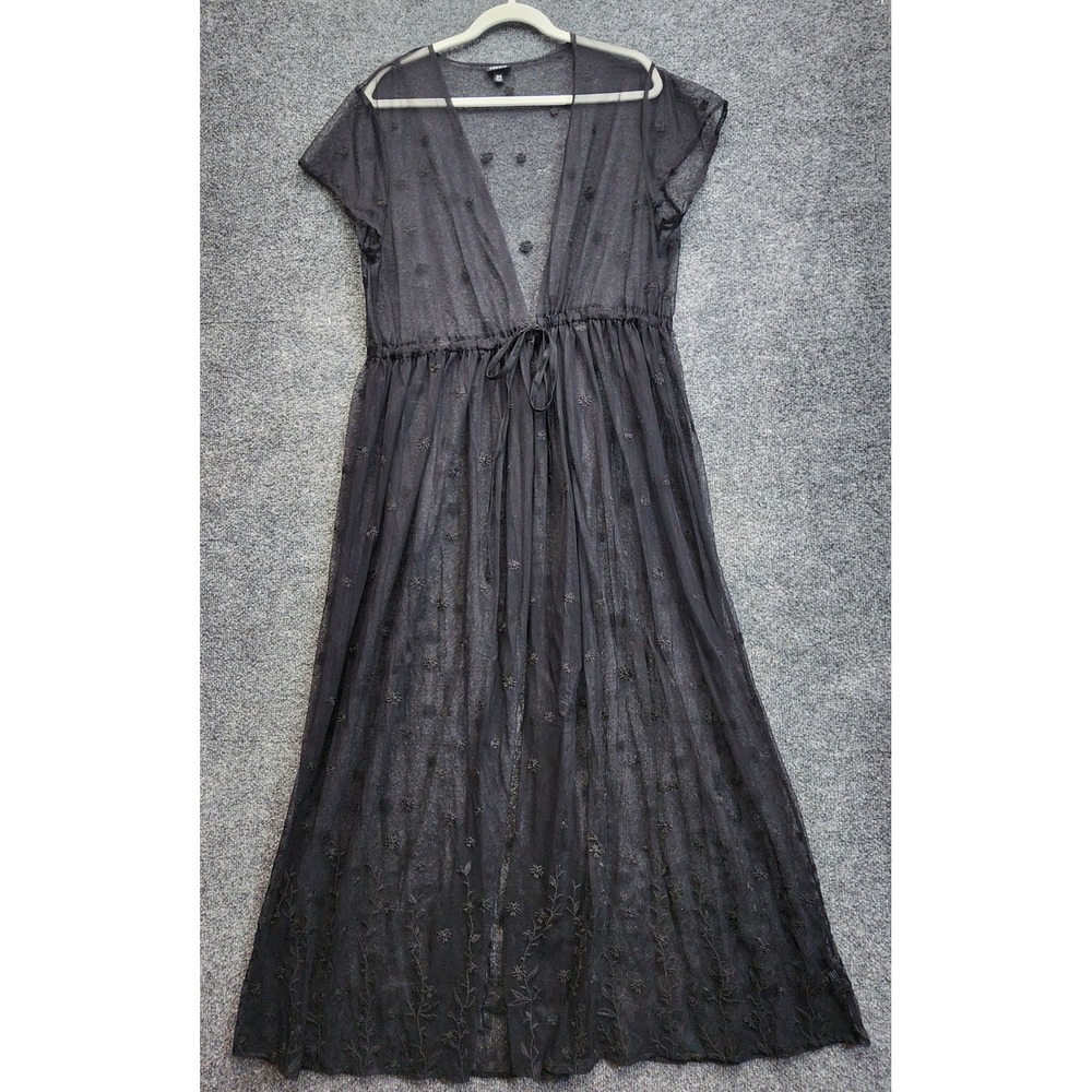 Torrid Womens Embroidered Whimsigoth Maxi Kimono Duster Cover Up Size 3/4 - Picture 9 of 9
